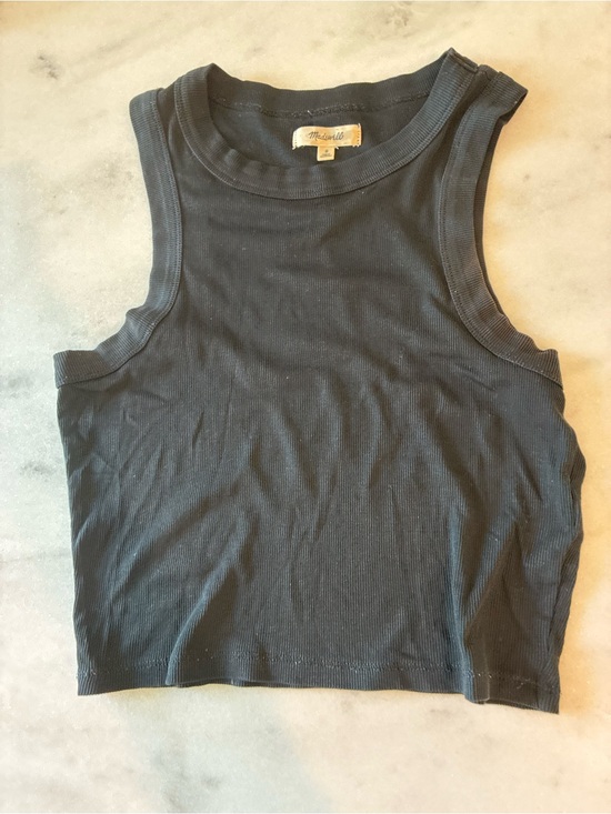 Madewell Tops - Madewell Black Ribbed Crop Tank